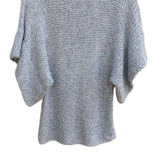 Theory Davini Zebra Alpaca Wool Marled Kimono Sleeve Sweater Gray Gold Sz S - Picture 8 of 14